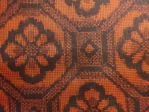 アンティーク　花蜀江文織り出し本場村山泥大島紬着物アンサンブル